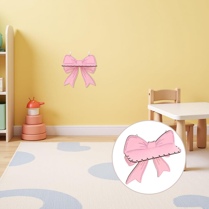 Toyvian Rosa Holz Wandregal mit Schleifenform Multifunktional zur Aufbewahrung Platzsparend Montiert