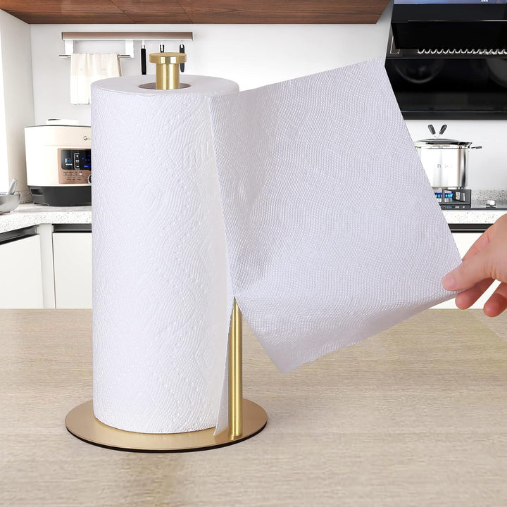 Gold Küchenrollenhalter Stehend, OBODING, Edelstahl Küchenpapierhalter für Standard und grosse Rolle