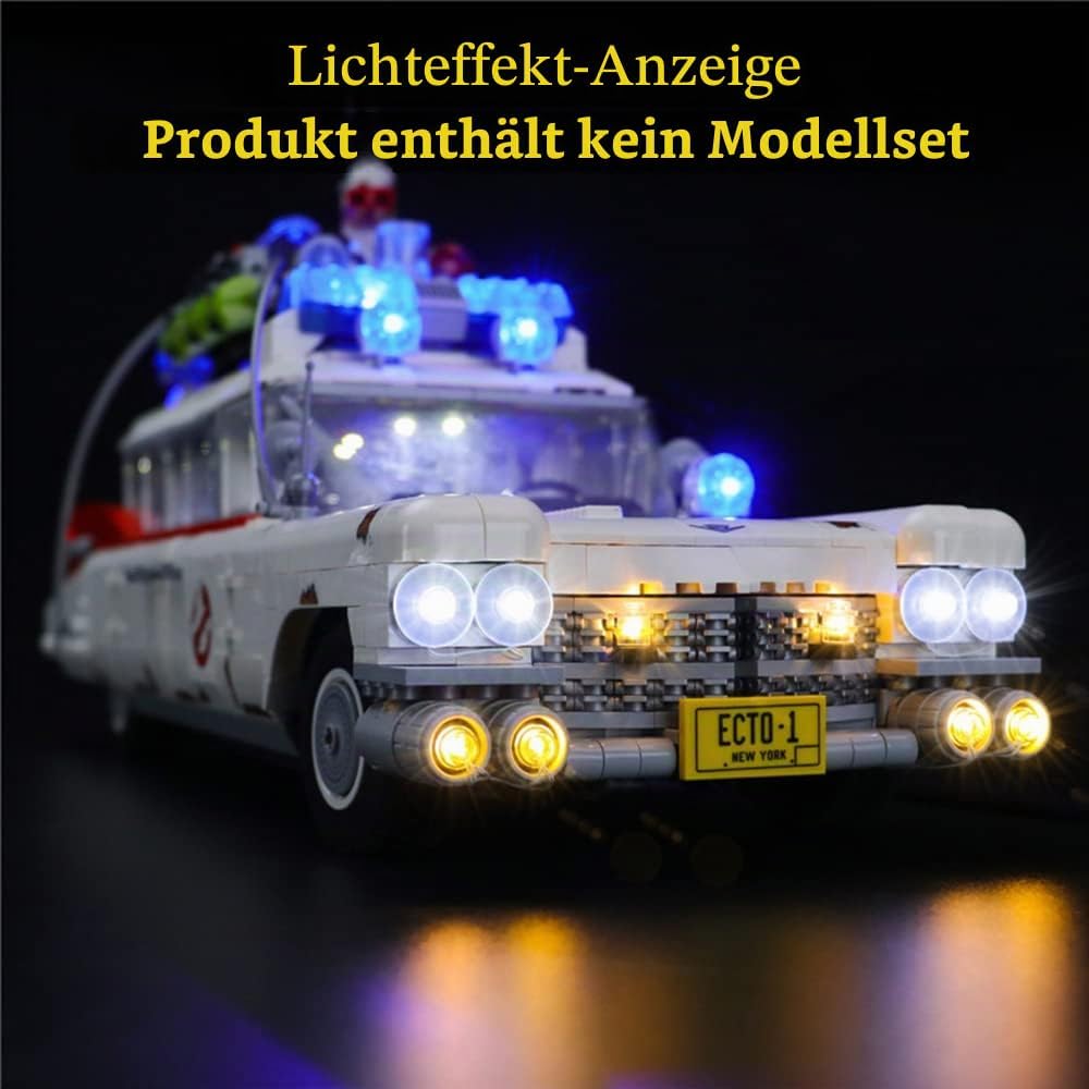 GEAMENT LED Licht-Set Kompatibel mit Lego Ghostbusters Ecto-1 - Beleuchtungsset für Creator 10274 Ba