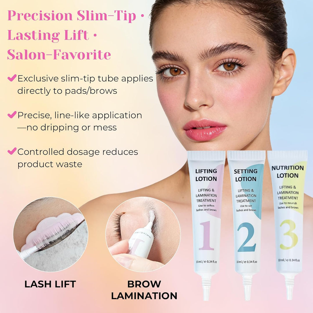 Wimpernlifting Lotion, Wimpernlifting Set, Lash Lifting Set, Augenbrauen Lifting mit pflegendem Seru