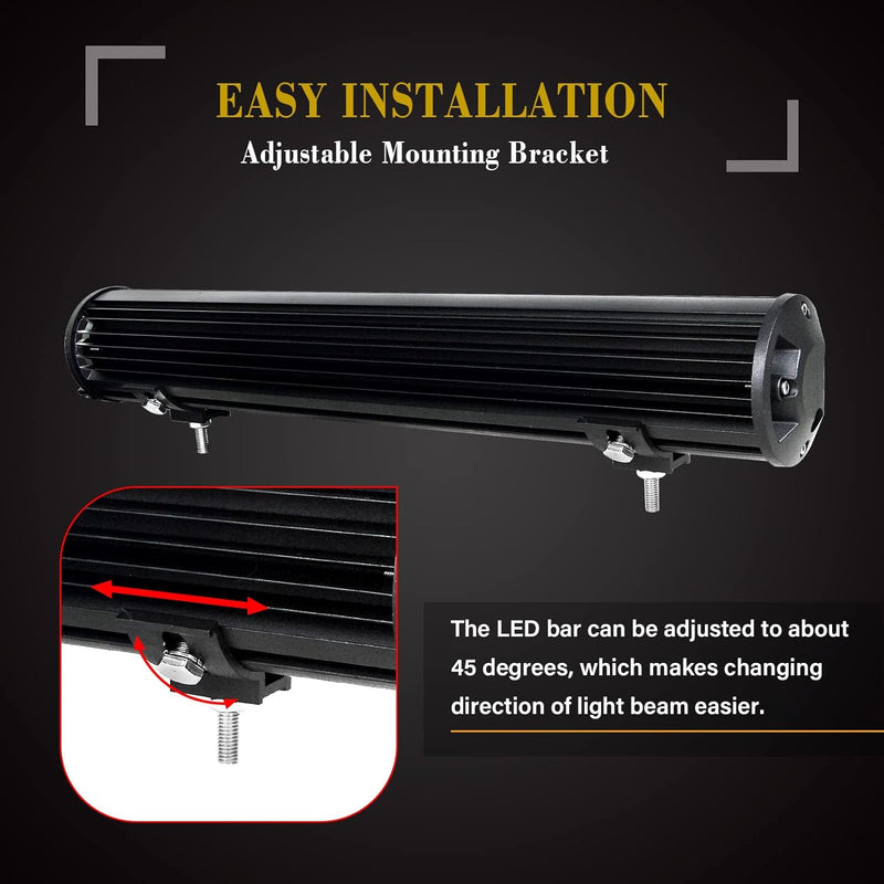 SKYWORLD LED-Lichtleiste, 7D 20 Zoll 288W Spot Flood Combo Beam Arbeitsscheinwerfer mit Kennzeichenh