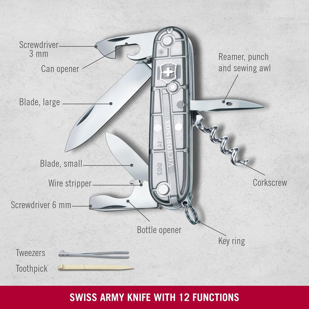 Victorinox Schweizer Taschenmesser, Spartan, Multitool, Swiss Army Knife mit 12 Funktionen, Klinge,