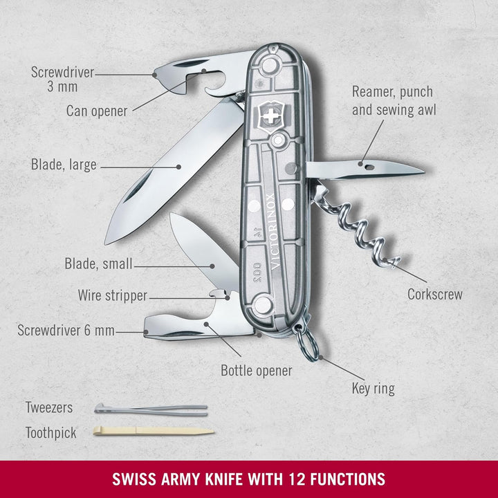 Victorinox Schweizer Taschenmesser, Spartan, Multitool, Swiss Army Knife mit 12 Funktionen, Klinge,