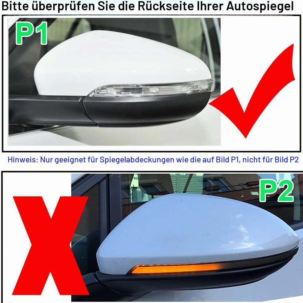1 Paar Spiegelkappen Links Rechts Seitenspiegel Abdeckkappen für Golf 6 MK6 für Touran (Kohlefaser),