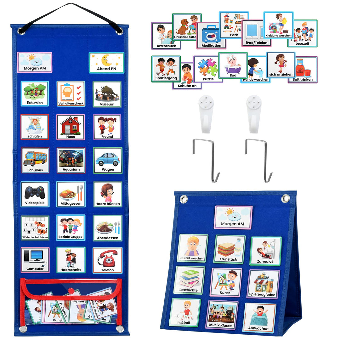 KIKIGOAL Kalender Kinder, Autismus Kinder Kalender Visueller Zeitplan mit 70-Stück deutsche Routine