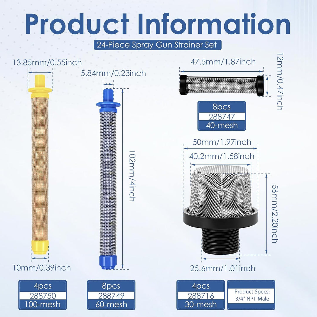 Airless Farbspritzgerät Filter Set 24 Stück, kompatibel mit Graco Magnum ProX17/ProX19 &amp; SG2/SG3, 28