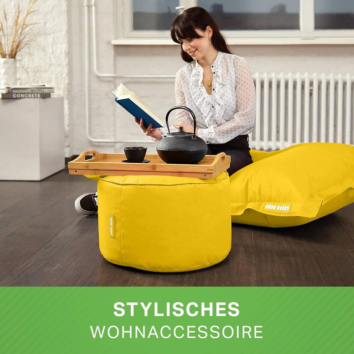 Green Bean Sitzsack-Hocker 45x25cm mit EPS-Perlen Füllung - Fusshocker Fusskissen Sitz-Pouf für Sitz