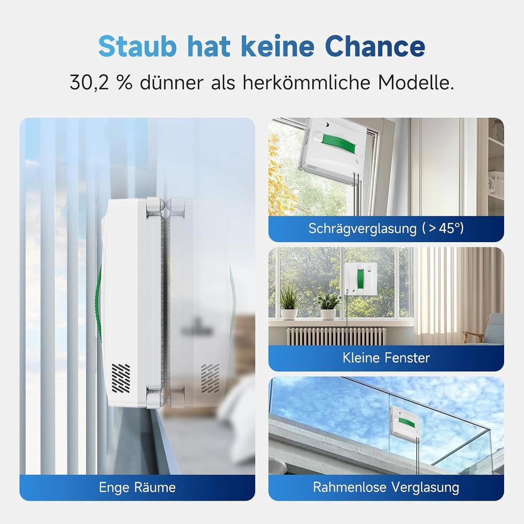 Fmart W8 fensterputzroboter mit sprühfunktion, 8000 Pa Saugkraft und Kantenerkennungstechnologie, Au