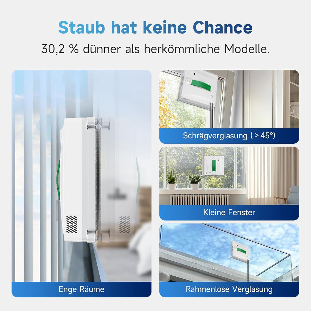 Fmart W8 fensterputzroboter mit sprühfunktion, 8000 Pa Saugkraft und Kantenerkennungstechnologie, Au