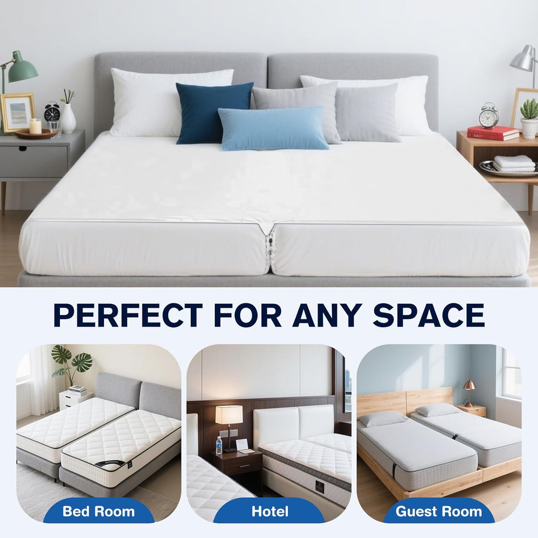 Liebesbrücke für Matratzen 180x200, Matratzenkeil Lückenfüller Bett mit Matratzenschoner Spanngurt,
