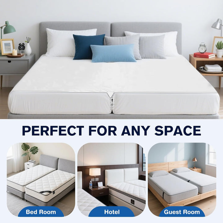 Liebesbrücke für Matratzen 180x200, Matratzenkeil Lückenfüller Bett mit Matratzenschoner Spanngurt,