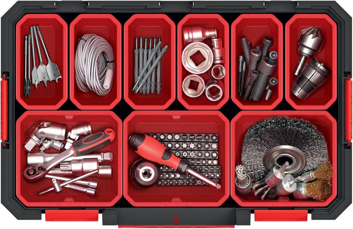 Kistenberg Sortimentskasten Sortimentsbox Werkzeugkiste Kleinteile Organiser (mit 9x Einsatz Boxen,