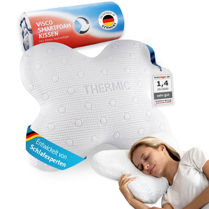 Seitenschläferkissen ACAMAR | Testsieger für Nackenkissen | Orthopädisches Kopf-Kissen gegen Nackens