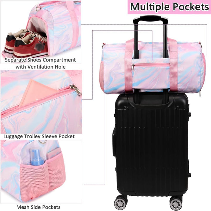 Mädchen Sporttasche Reise Duffel Mädchen Reisetasche Kinder Tanztasche Reisetasche Trainingstasche D