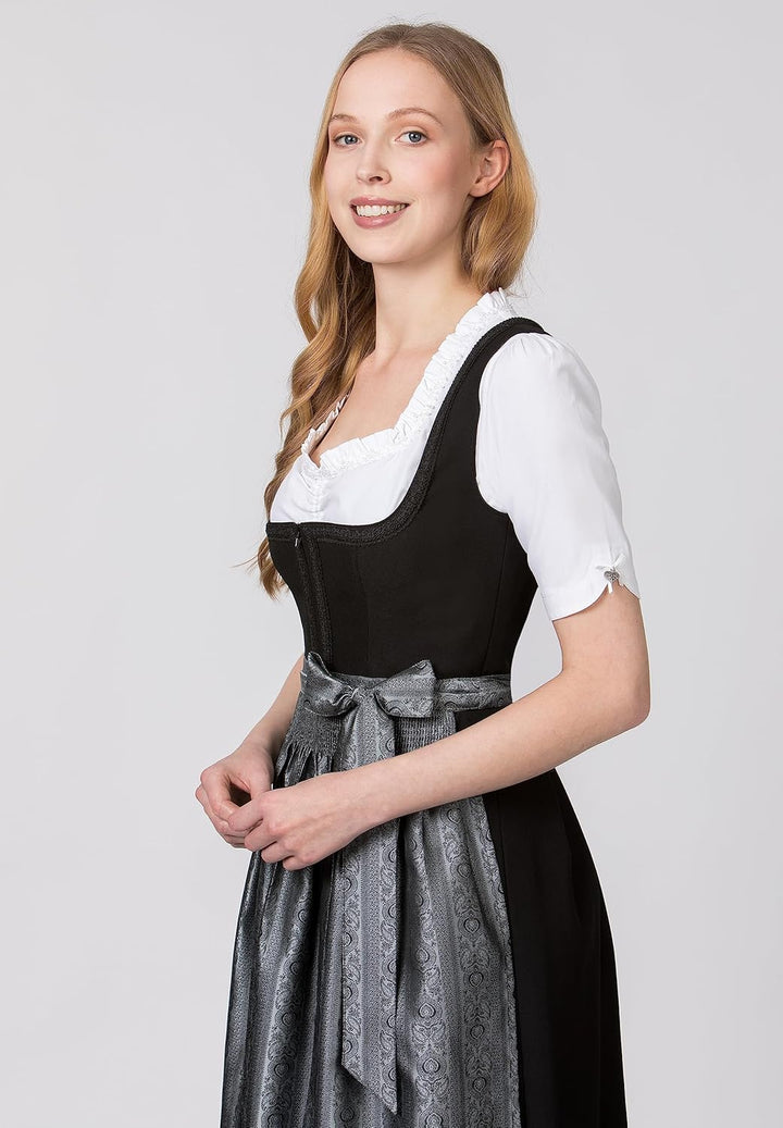 Stockerpoint Damen Schürze Corinna Dirndlschürze, grau, Regular