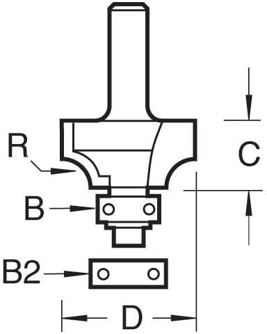 Trend - Bearing geführte ovolo cutter 3,2mm Radius - 46/11X1/4TC B/Guide OVOLO 3,2 mm RAD 257073, B/