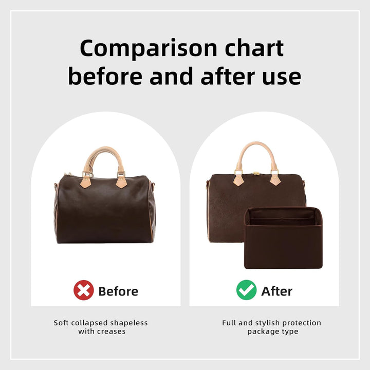 DGAZ Handtaschen Organizer Einsatz, Seide Handtaschenorganisator für LV Speedy Nano/20/25/30/35/40/4