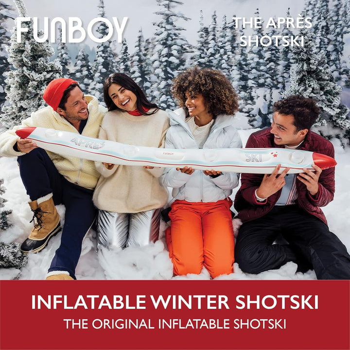 FUNBOY Winter Fun Aufblasbarer ShotSki Schneeschlitten Weiss Apres Single, Weiße Apres, einzeln