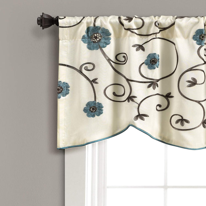 Lush Decor Royal Garden Fenster Behandlung Querbehang, blau, Blau