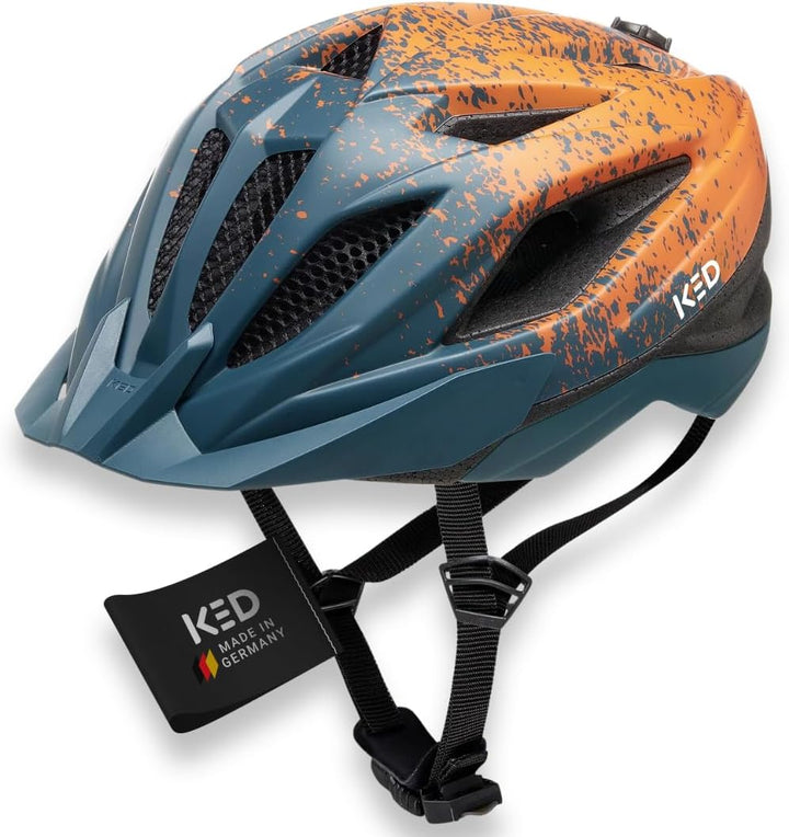 KED Street Jr. Pro Kinder Fahrrad Helm matt Petrol grün/orange 2023 M (53-58cm), M (53-58cm)