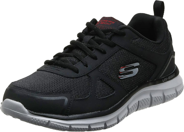 Skechers Herren Track Scloric Sneaker 39.5 EU Black Red Bkrd, 39.5 EU Black Red Bkrd