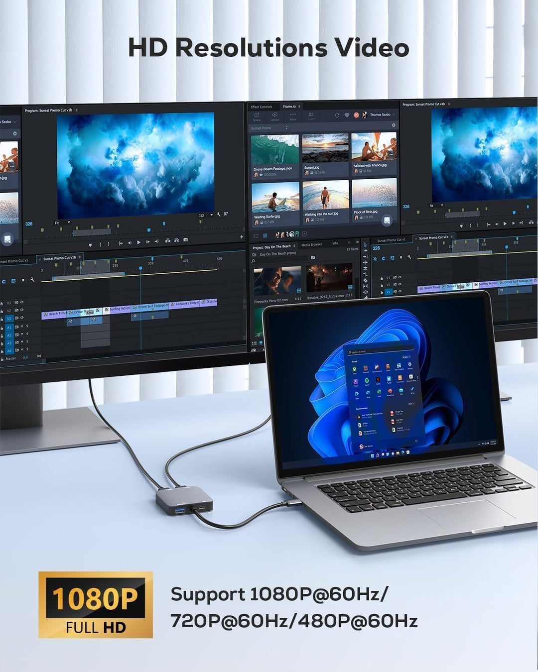 ABLEWE USB 3.0 USB Hdmi Adapter, HDMI zu USB Audio Video Grafikkonverter Kabel für Laptop Monitor De