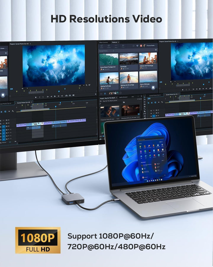 ABLEWE USB 3.0 USB Hdmi Adapter, HDMI zu USB Audio Video Grafikkonverter Kabel für Laptop Monitor De