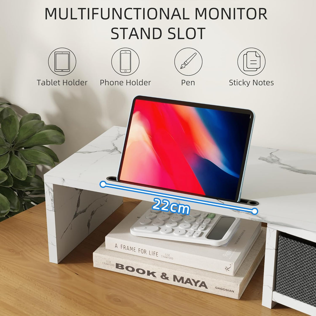 Monitor ErhöHung Schreibtisch, Monitorständer mit Schublade BildschirmerhöHung 2 Monitore Monitor St