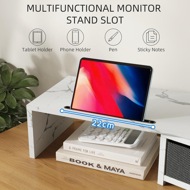 Monitor ErhöHung Schreibtisch, Monitorständer mit Schublade BildschirmerhöHung 2 Monitore Monitor St