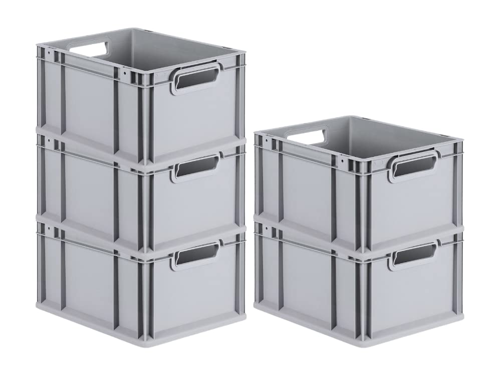 PROREGAL SuperSparSet 5x Eurobox NextGen Grip | HxBxT 22x30x40cm | 20 Liter | Griffe offen | Glatter