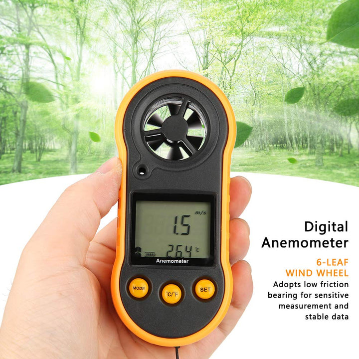 Digitaler Windmesser, GM818 LCD Handwindgeschwindigkeitsmesser zur Messung der Luftgeschwindigkeit v