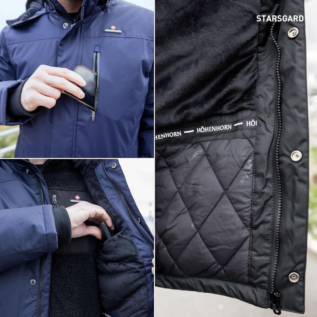 Höhenhorn Starsgard Herren Winter Jacke Wasserdicht Atmungsaktive Funktionsjacke M Dunkelblau, M Dun