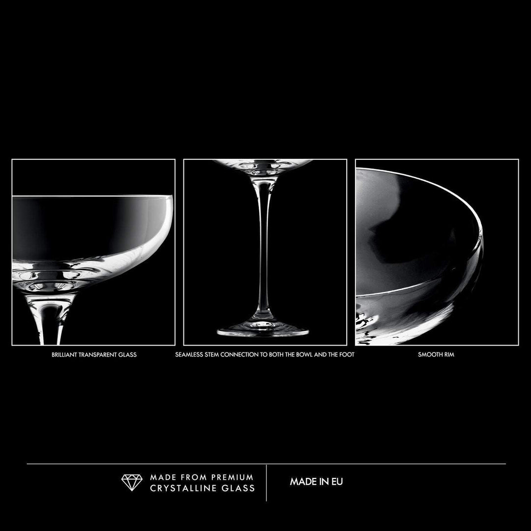 KROSNO Sektschalen Sektgläser Champagner-Gläser | Set von 6 | 240 ML | Harmony Kollektion | Perfekt