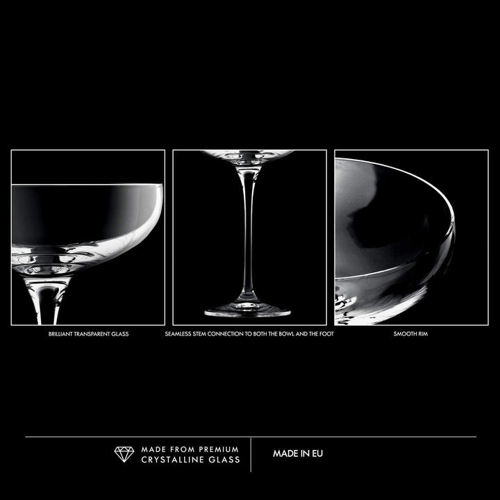 KROSNO Sektschalen Sektgläser Champagner-Gläser | Set von 6 | 240 ML | Harmony Kollektion | Perfekt