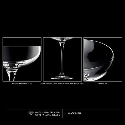 KROSNO Sektschalen Sektgläser Champagner-Gläser | Set von 6 | 240 ML | Harmony Kollektion | Perfekt