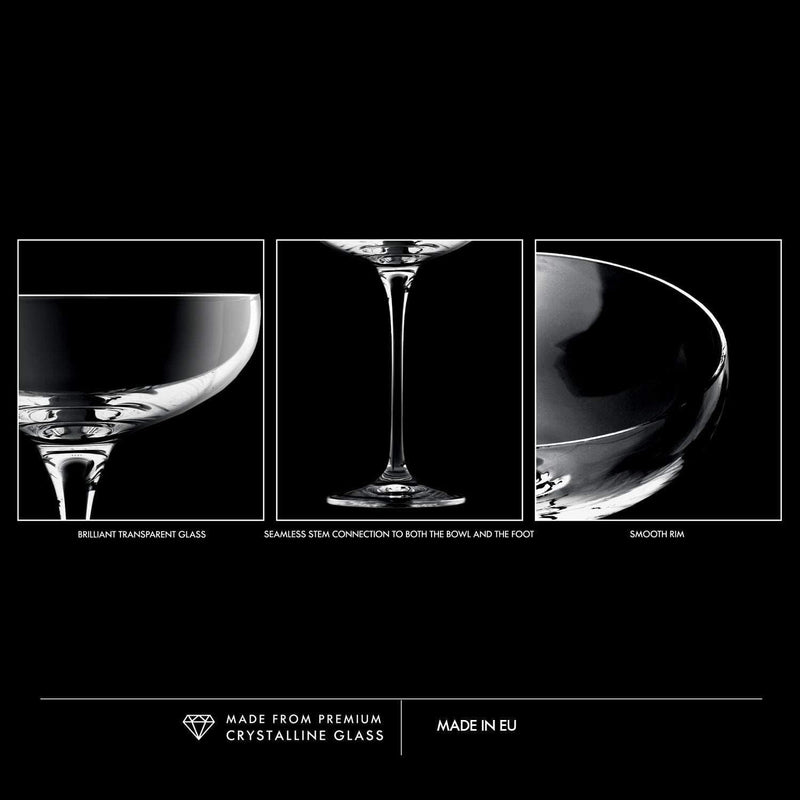 KROSNO Sektschalen Sektgläser Champagner-Gläser | Set von 6 | 240 ML | Harmony Kollektion | Perfekt