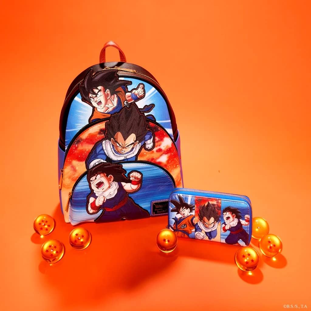 Loungefly Dragon Ball Z Purse Trio Nue offiziell Blau Zip Around Taille unique