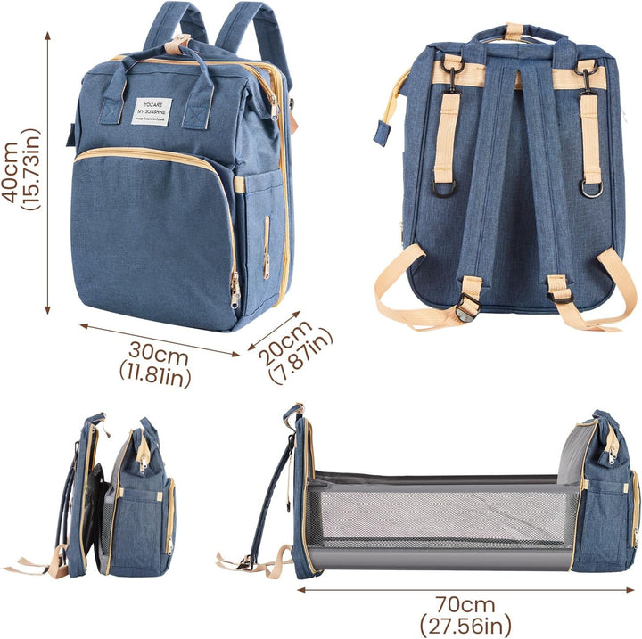 Multifunktionaler Wickelrucksack Baby – Wasserdichte Wickeltasche Rucksack aus Oxford Stoff mit Isol