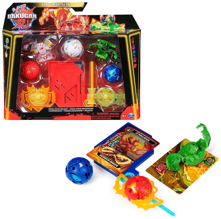 Bakugan 3.0 Battle Pack mit 5 Bällen, individuell zusammenstellbare Actionfiguren mit Charakterkarte