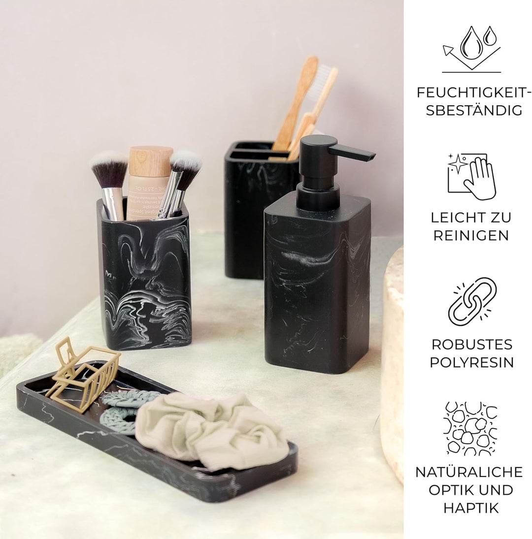 ZCCZ Badezimmer Set – 4 Teile – Badezimmer Organizer mit Zahnbürstenhalter, Zahnputzbecher, Seifensp