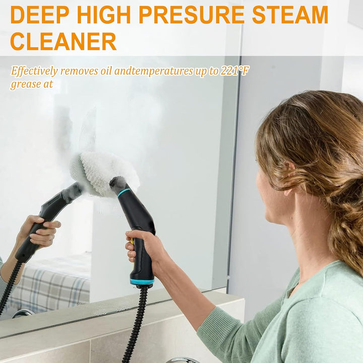 4Bar Tragbarer Dampfreiniger, 6-Gang Dampfreiniger Handgerät, Steam Cleaner mit 15 Zubehörteilen & 1