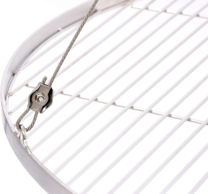 65 cm Grillrost Edelstahl für Schwenkgrill 3 Bein BBQ Grill Rost mit Seil 14 mm Stababstand