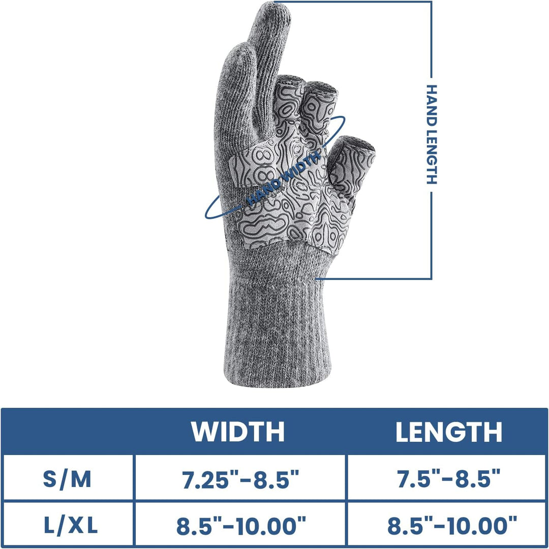 Palmyth Wolle Angelhandschuhe 3-Schnitt-Finger Warm für Männer und Frauen Kaltes Wetter Fingerlose H