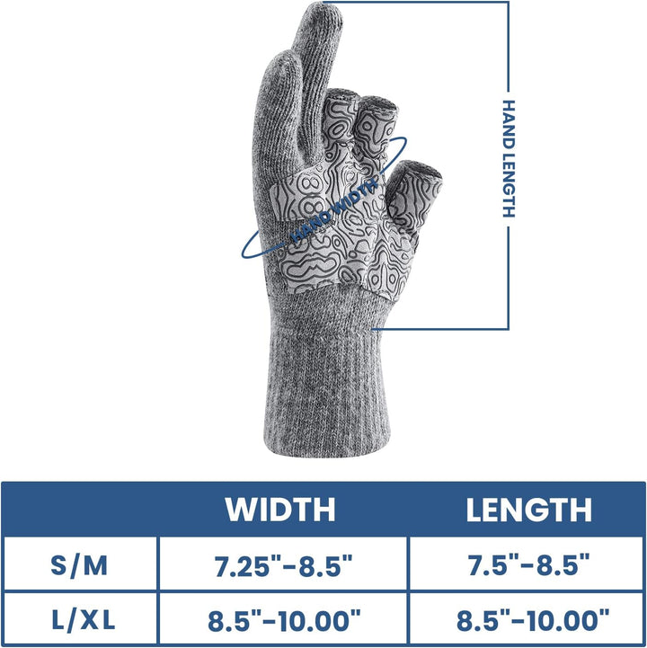 Palmyth Wolle Angelhandschuhe 3-Schnitt-Finger Warm für Männer und Frauen Kaltes Wetter Fingerlose H