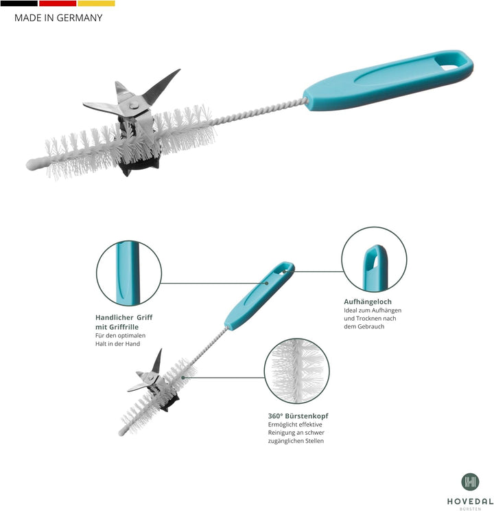 3er Pack Reinigungsbürste, Spülbürste für Mixbehälter und Messer, Ideales Zubehör zum Reinigen von K