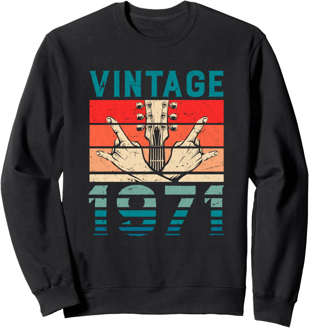 Vintage 1971 Gitarre 50 Jahre alt 50. Geburtstag Sweatshirt