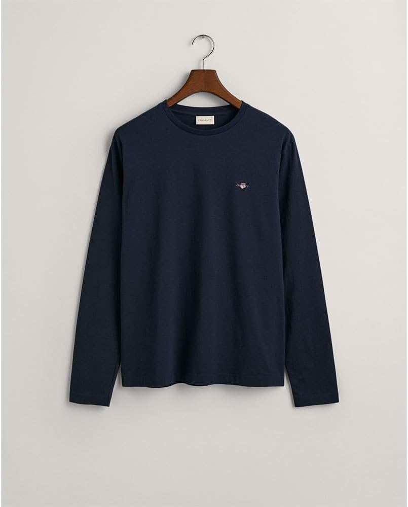 GANT Herren Reg Shield Ls T-Shirt 3XL Evening Blue, 3XL Evening Blue