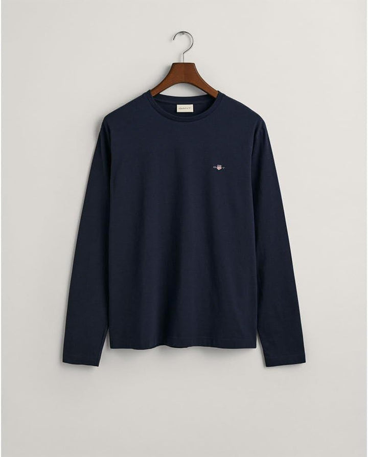 GANT Herren Reg Shield Ls T-Shirt 3XL Evening Blue, 3XL Evening Blue