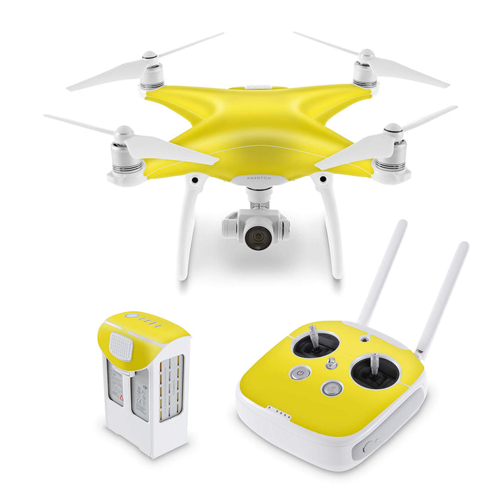 Design Aufkleber Skin Folie + Akku Skins kompatibel mit DJI Phantom 3 Solid State Yellow, Solid Stat
