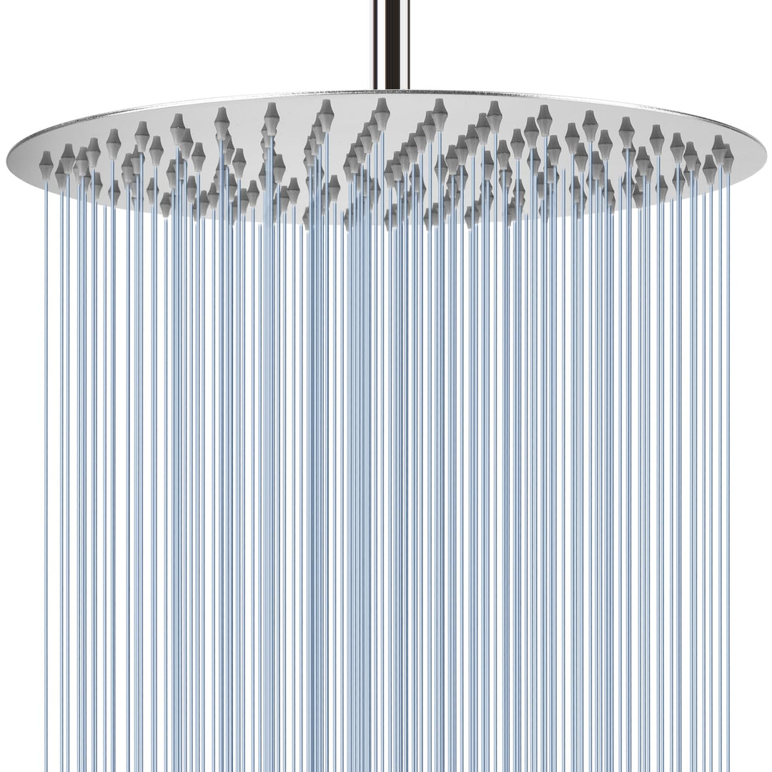 40.5cm Runden Regenbrause - Voolan Kreisförmiger Gross Hochdruck Duschkopf aus Edelstahl 304 - komfo